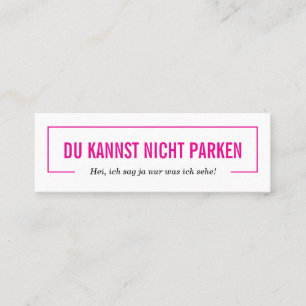 You can't park here! mini business card