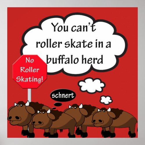You Cant Roller Skate Funny Song Titles Oldies Poster