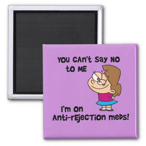 You Cant Say No to Me Cartoon Girl Magnet