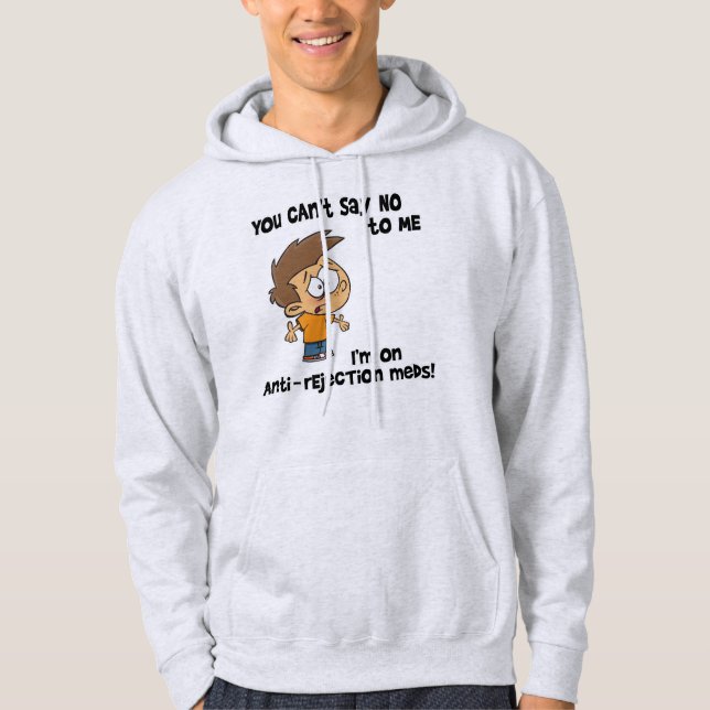 You can't say no to me - with cartoon boy hoodie (Front)