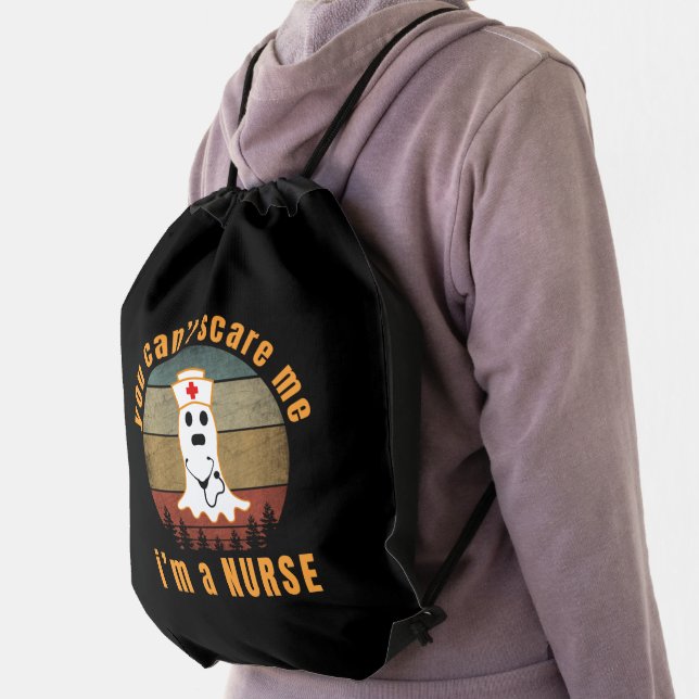 YOU CAN'T SCARE ME I'M A NURSE DRAWSTRING BAG (Insitu)