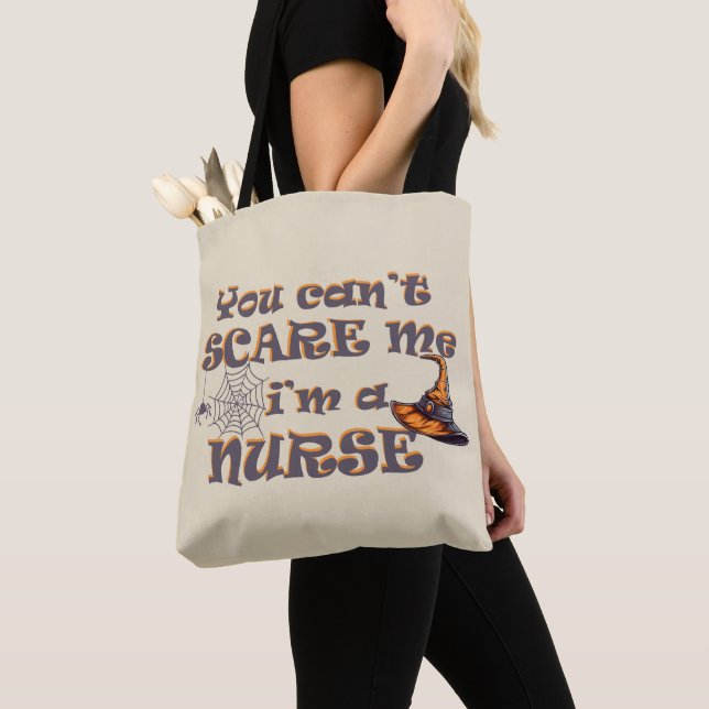 You can't scare me I'm a nurse Halloween Tote Bag (Close Up)