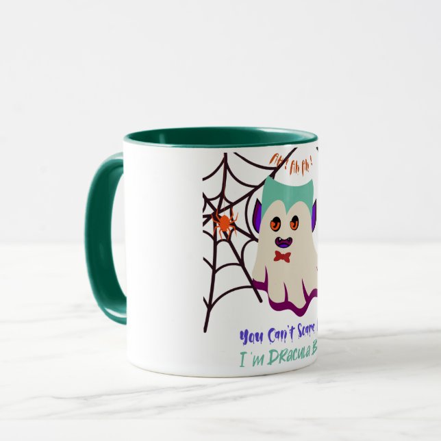 You Can't Scare Me I'm Dracula Boo Green Mug (Front Left)