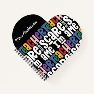 You can't scare me teacher typography gift notebook