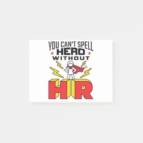 You Cant Spell Hero Without HR Human Resources Post_it Notes