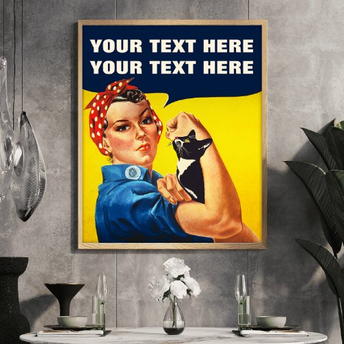 You Cat Do It Rosie Cat Lady Feminist Poster