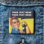 You Cat Do It Rosie The Riveter Feminist Button<br><div class="desc">You Cat Do It Rosie The Riveter Feminist Button - This sensational button/badge has a design based on the uber cool “We Can Do It!” American propaganda poster. Associated with Rosie the Riveter who was instrumental in the movement of women into the paid industrial workforce during World War II. This...</div>