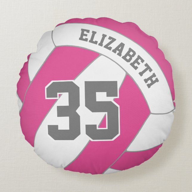 YOU choose ANY color girls custom volleyball Round Pillow (Front)