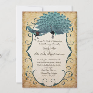 Peacock Background Invitations & Invitation Templates | Zazzle