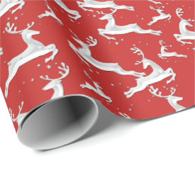 YOU CHOOSE BACKGROUND COLOR Frosty White Deer Wrapping Paper 