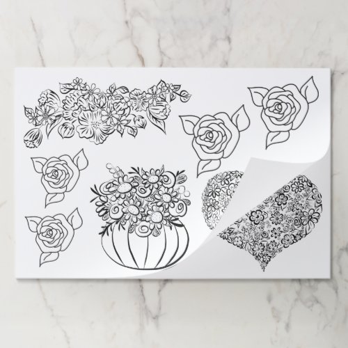 You Color Flowers Craft Paper Pad