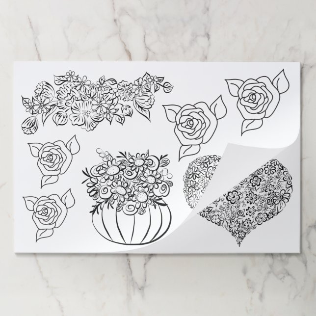 You Color Flowers Craft Paper Pad (Folded)