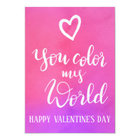 You Color My World  | Handwritten Valentines Day Card