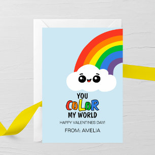 You Color My World Kids Valentine Card