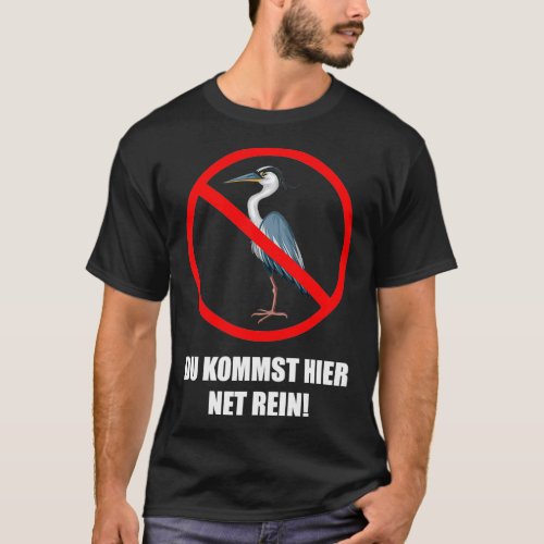 You Come Here Net In Garden Pond Koi Fish Heron T_Shirt