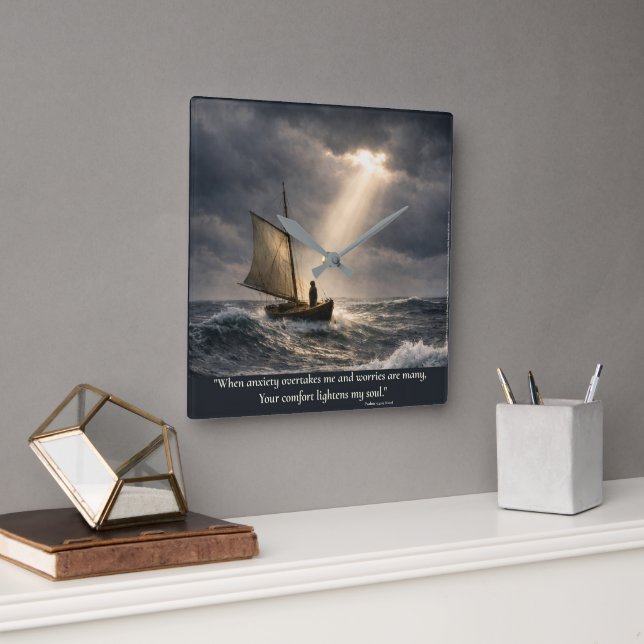You Comfort My Soul Square Wall Clock (Office)