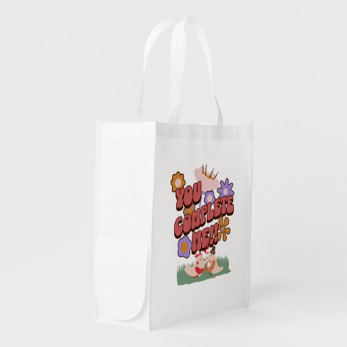 You Complete Me Cute Valentine Gift Grocery Bag
