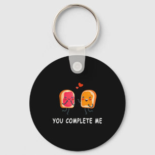 You Complete Me Cute Valentines Day Peanut Butter  Keychain