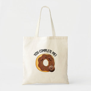 You Complete Me Funny Food Donut Pun Tote Bag