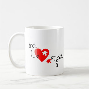 You Complete Me" Heart Puzzle – Gift for Couples Coffee Mug