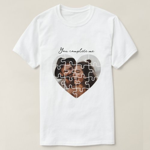 You Complete Me Heart Puzzle Photo T_Shirt