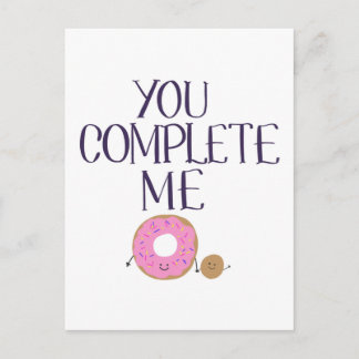 You complete me postcard