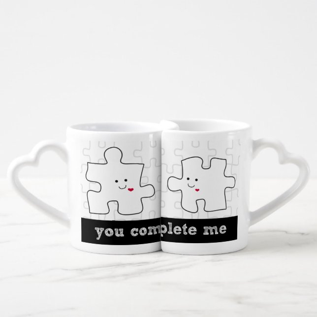 You Complete Me Puzzle Coffee Mug Set (Front Nesting)