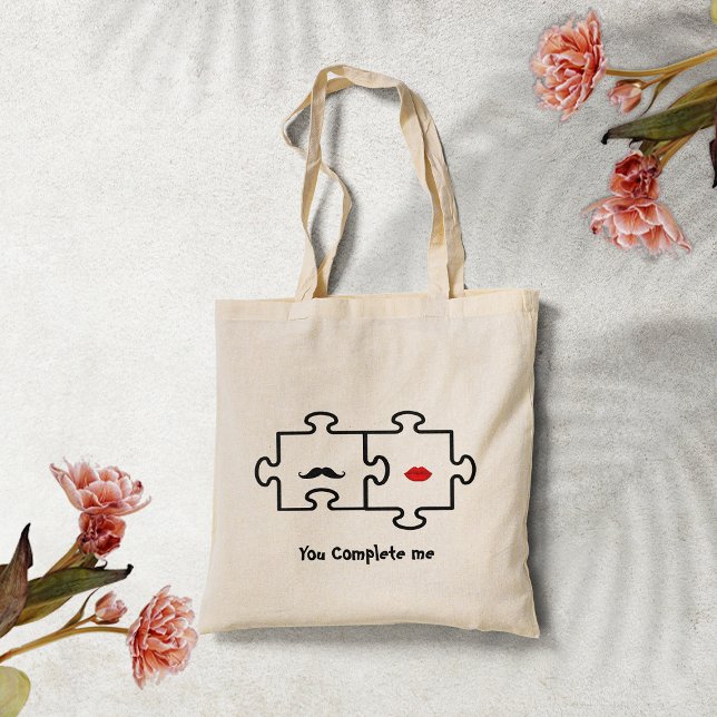You Complete me Puzzle Pieces Tote Bag (Creator Uploaded)