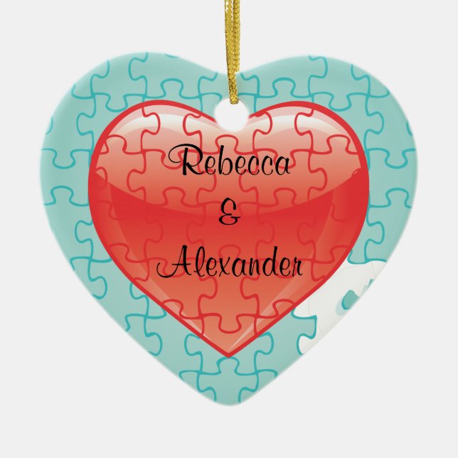 You complete me puzzle Wedding Favors Ornament (Front)