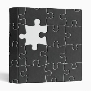 You Complete Me Romantic Black and White Jigsaw 3 Ring Binder