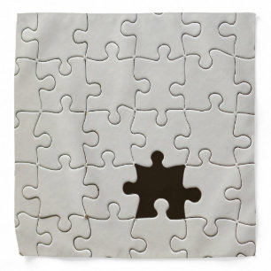 You Complete Me Romantic Black and White Jigsaw Bandana