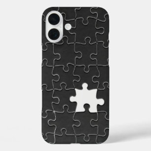You Complete Me Romantic Black and White Jigsaw iPhone 16 Plus Case
