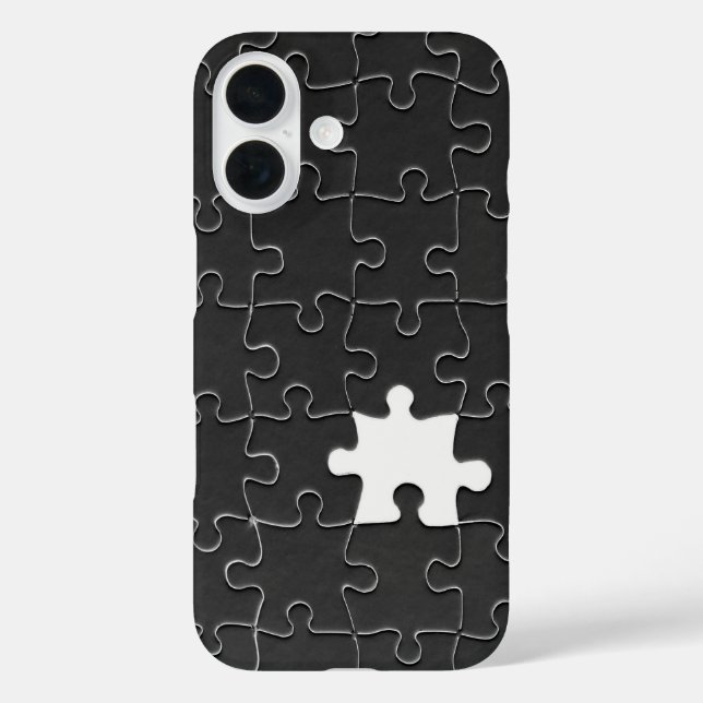 You Complete Me Romantic Black and White Jigsaw Case-Mate iPhone Case (Back)