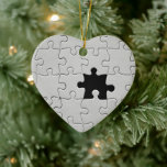 You Complete Me Romantic Black and White Jigsaw Ceramic Ornament<br><div class="desc">Celebrate your perfect fit with this You Complete Me Romantic Black and White Jigsaw Symbol Art. Featuring a striking minimalist missing puzzle piece in a crisp monochrome palette, this design perfectly captures the deep connection shared by soulmates. It’s an ideal sentimental gift for anniversaries, Valentine’s Day, or weddings. Simple yet...</div>