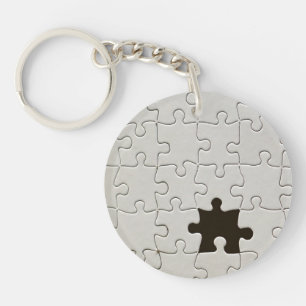 You Complete Me Romantic Black and White Jigsaw Keychain