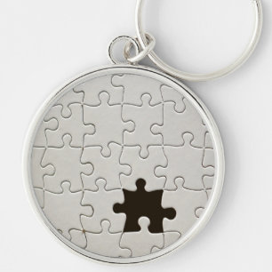 You Complete Me Romantic Black and White Jigsaw Keychain