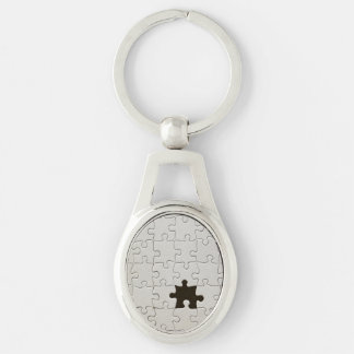 You Complete Me Romantic Black and White Jigsaw Keychain