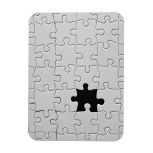 You Complete Me Romantic Black and White Jigsaw Magnet