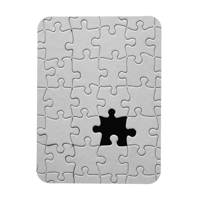 You Complete Me Romantic Black and White Jigsaw Magnet (Vertical)