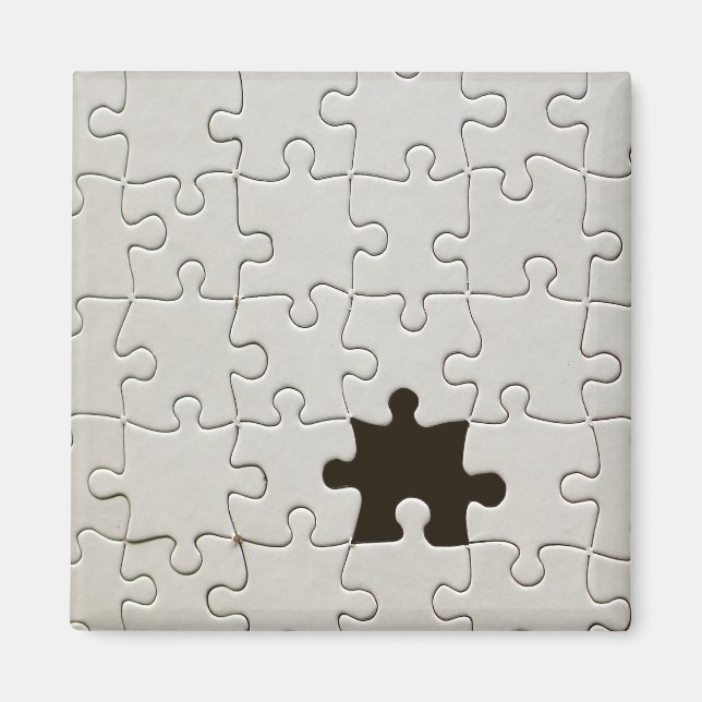 You Complete Me Romantic Black and White Jigsaw Magnet (Front)