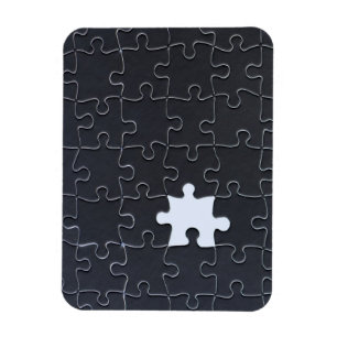 You Complete Me Romantic Black and White Jigsaw Magnet