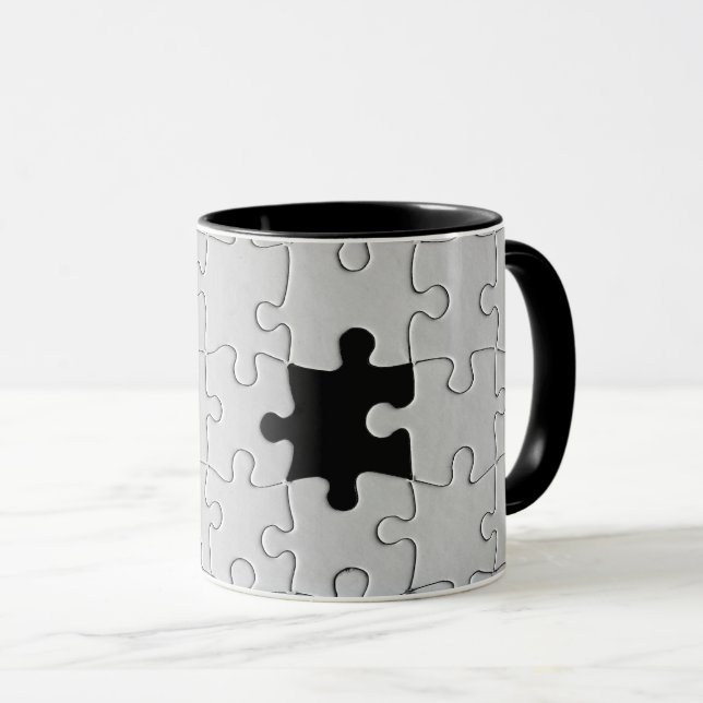 You Complete Me Romantic Black and White Jigsaw Mug (Front Right)