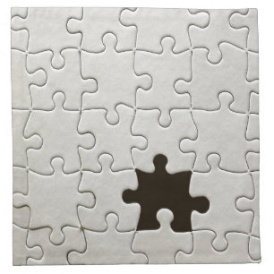 You Complete Me Romantic Black and White Jigsaw Napkin