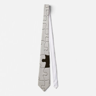 You Complete Me Romantic Black and White Jigsaw Neck Tie