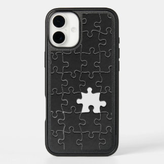You Complete Me Romantic Black and White Jigsaw iPhone 16 Plus Case
