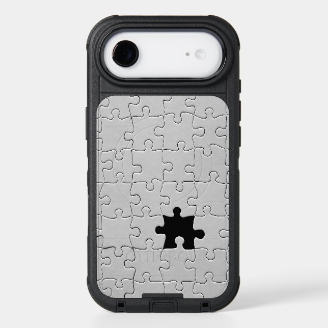 You Complete Me Romantic Black and White Jigsaw Otterbox iPhone Case (Back)