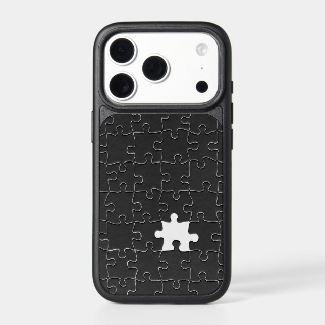 You Complete Me Romantic Black and White Jigsaw Otterbox iPhone Case (Back)
