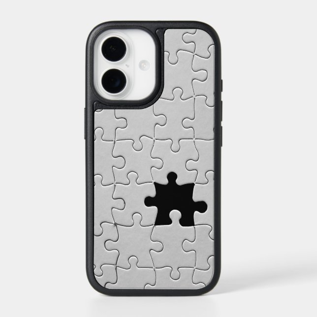 You Complete Me Romantic Black and White Jigsaw Otterbox iPhone Case (Back)