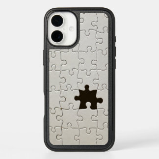 You Complete Me Romantic Black and White Jigsaw iPhone 16 Plus Case