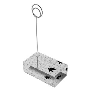 You Complete Me Romantic Black and White Jigsaw Place Card Holder